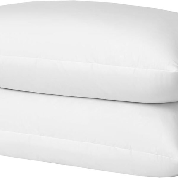 Goose Feathers and Down Pillows, Cotton Cover, Bed Sleeping Hotel Collection Pillows,Set of 2, King Size 20x36