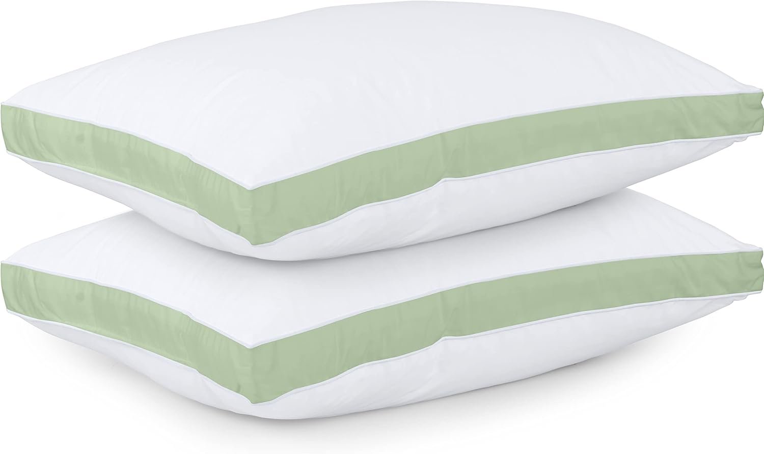 Bed Pillows for Sleeping Queen Size (Sage Green), Set of 2, Cooling Hotel Quality, Gusseted Pillow for Back, Stomach or Side Sleepers - Image 2